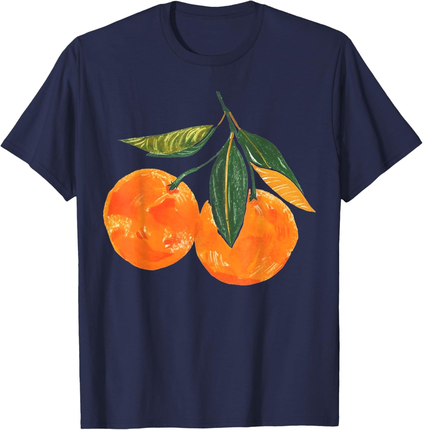 Vintage Graphic Fruit Orange Aesthetic Boho Juicy Men Women T-Shirt - T-Shirt | Navy