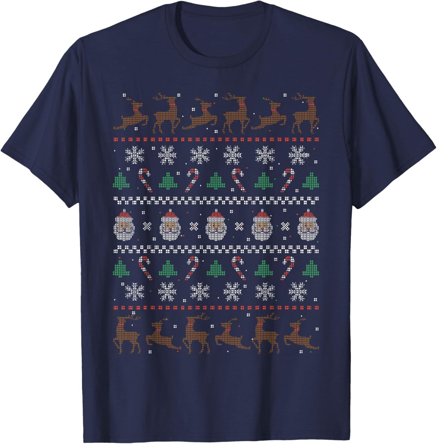 Xmas Ugly Christmas Sweater T-Shirt - T-Shirt | Navy