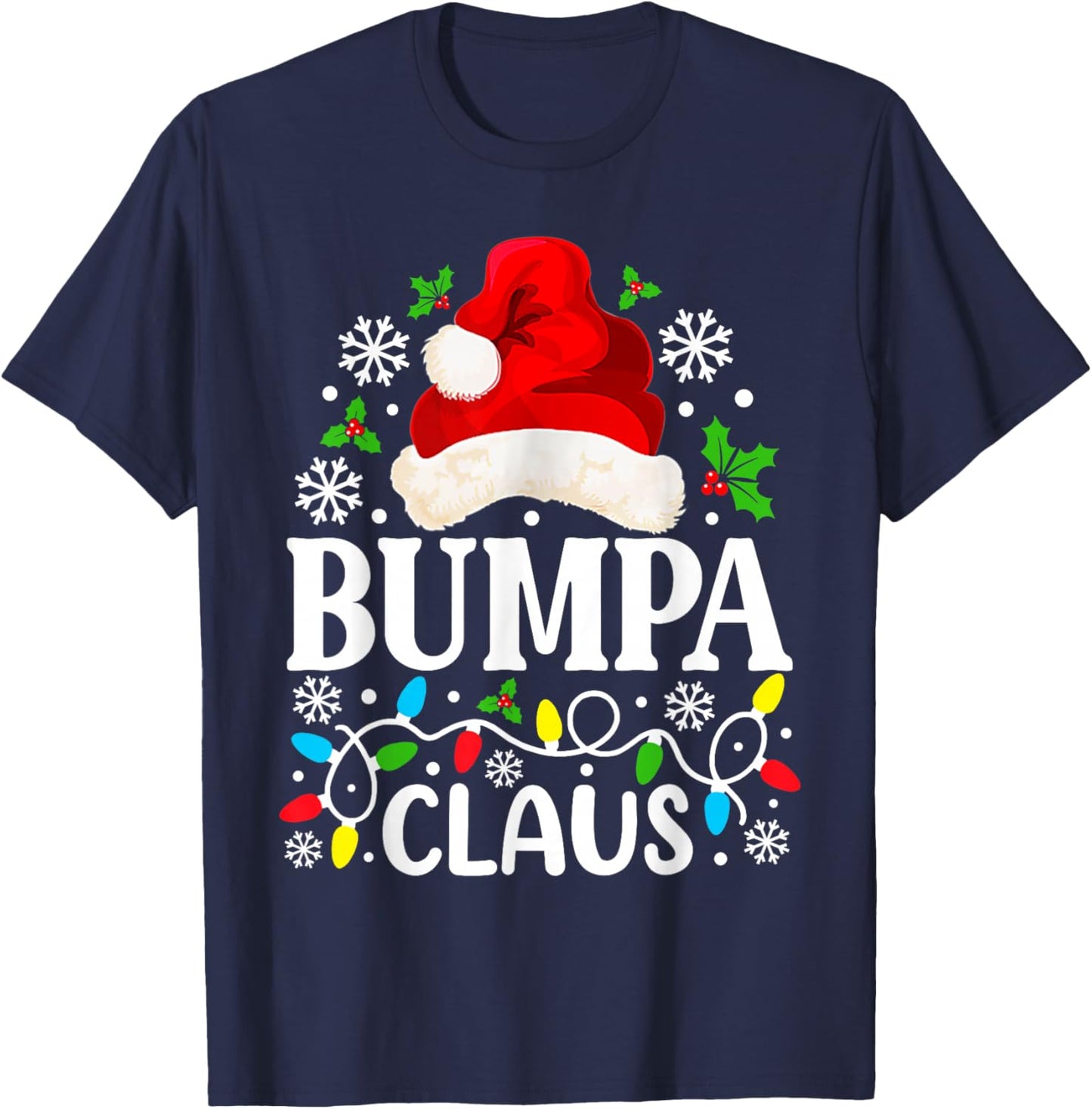Bumpa Claus Funny Christmas Family Matching Grandpa T-Shirt - T-Shirt | Navy