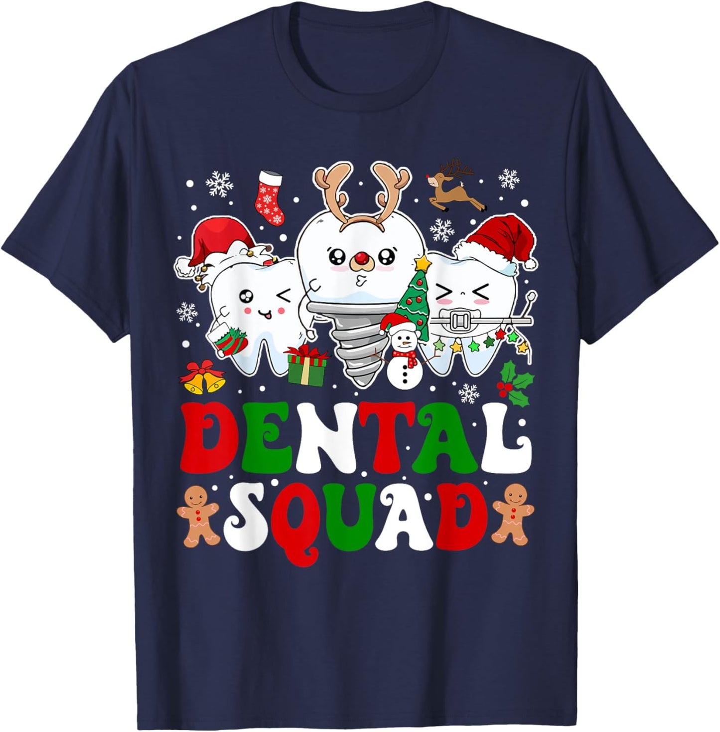 Dental Squad Dental Dentist Christmas Dental Assistant T-Shirt - T-Shirt | Navy
