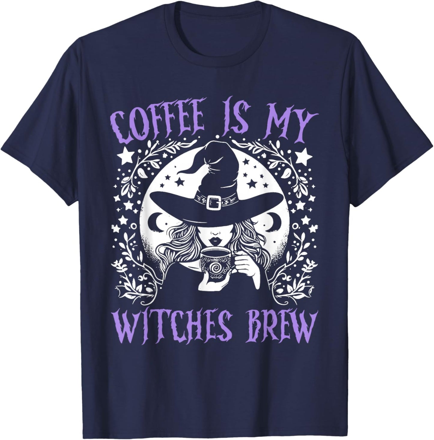 Coffee Is My Witches Brew Retro Halloween Witch Brew T-Shirt - T-Shirt | Navy