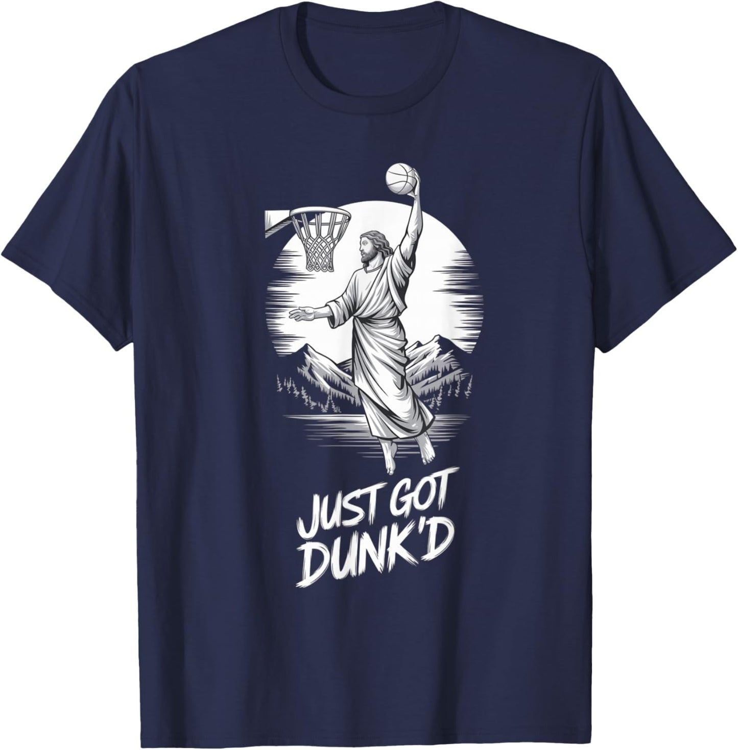 Just Got Dunked Baptism Basketball T-Shirt - T-Shirt | Navy