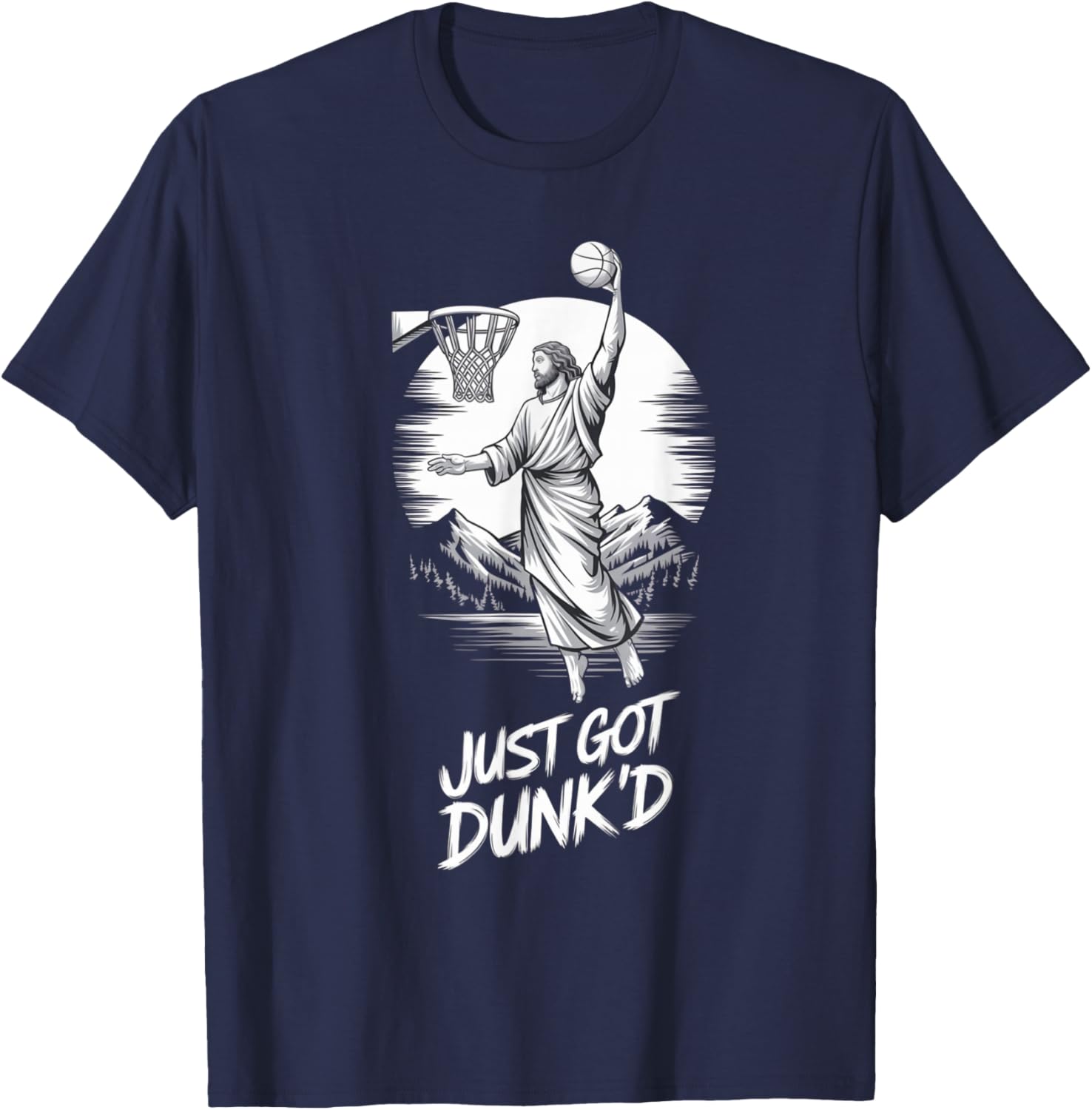 Just Got Dunked Baptism Basketball T-Shirt - T-Shirt | Navy