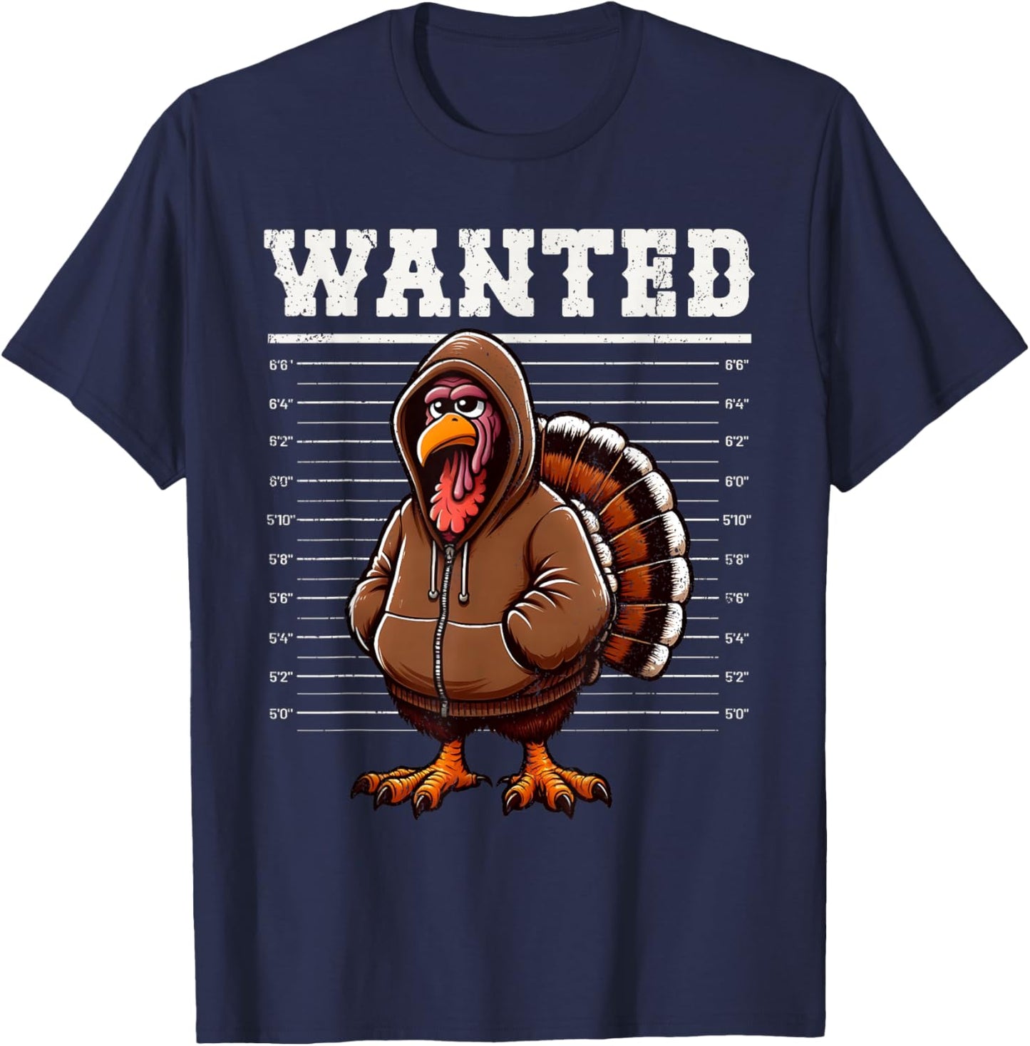 Wanted Turkey Hunting Funny Thanksgiving Men's Women's T-Shirt - T-Shirt | Navy