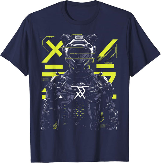 Futuristic Techwear Japanese Cyberpunk Harajuku Anime Manga T-Shirt - T-Shirt | Navy