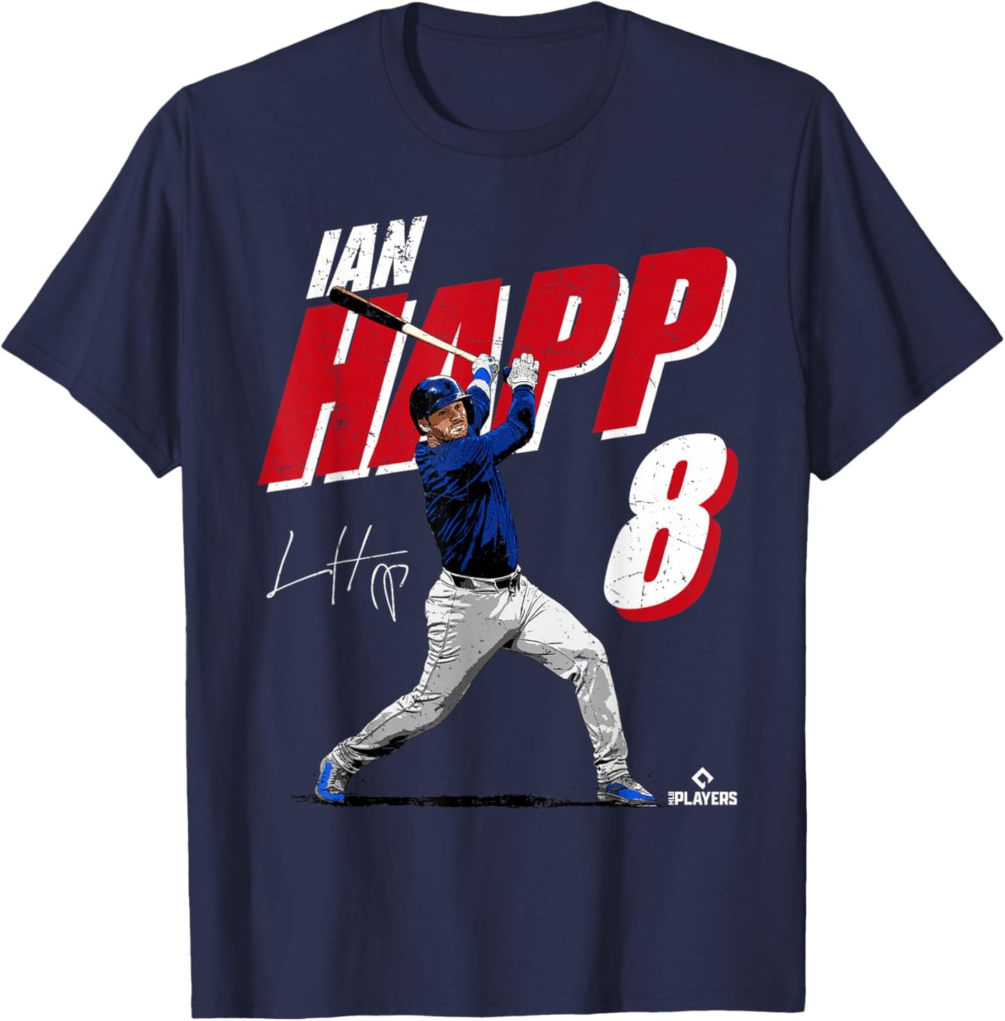 Ian Happ | Chicago Baseball Players | MLBIHP3001 T-Shirt - T-Shirt | Navy