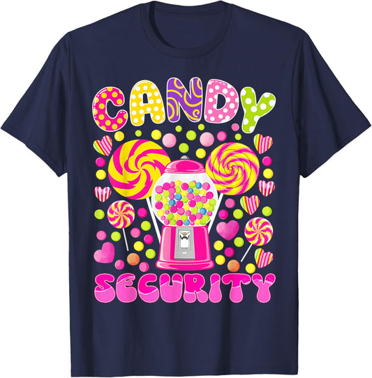Candy Land Costume Women Candy Crew Funny Candy Security T-Shirt - T-Shirt | Navy