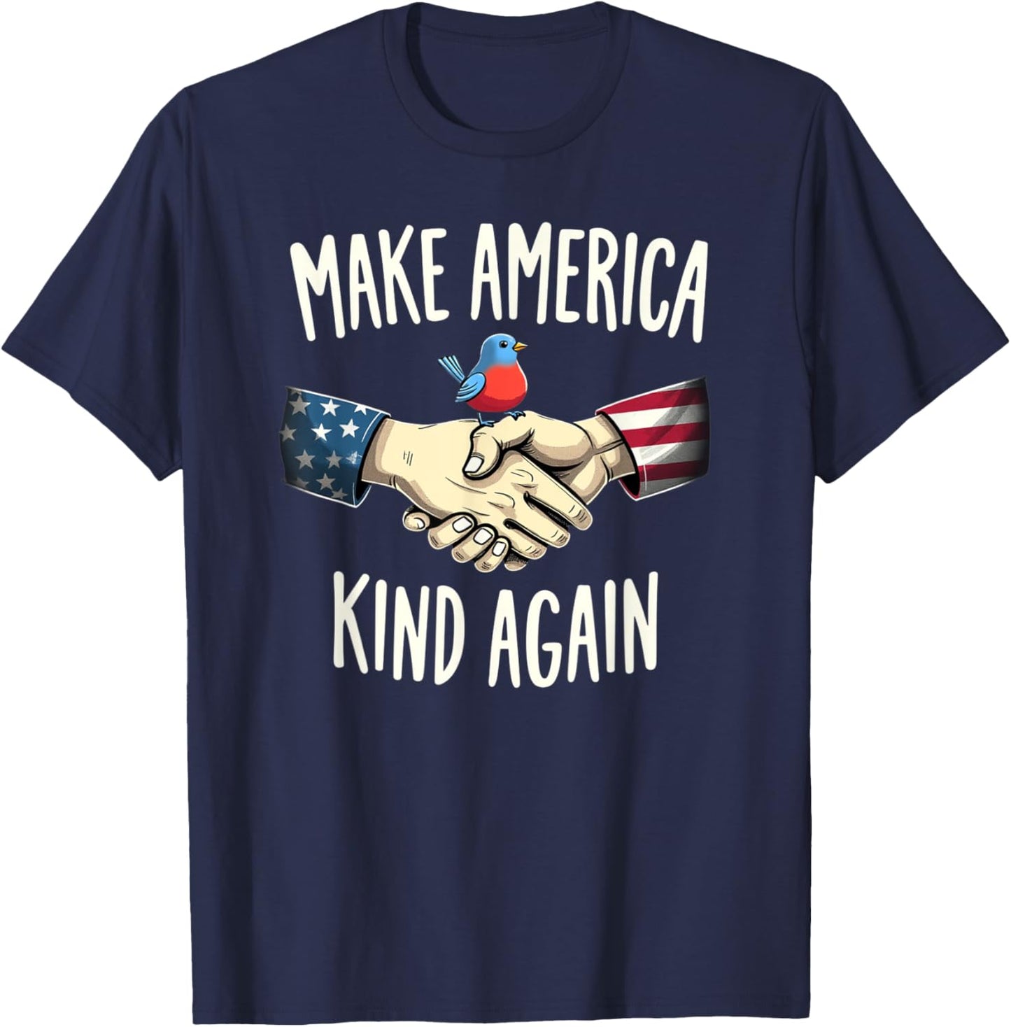 Make America Kind Again Patriotic American Peace T-Shirt - T-Shirt | Navy