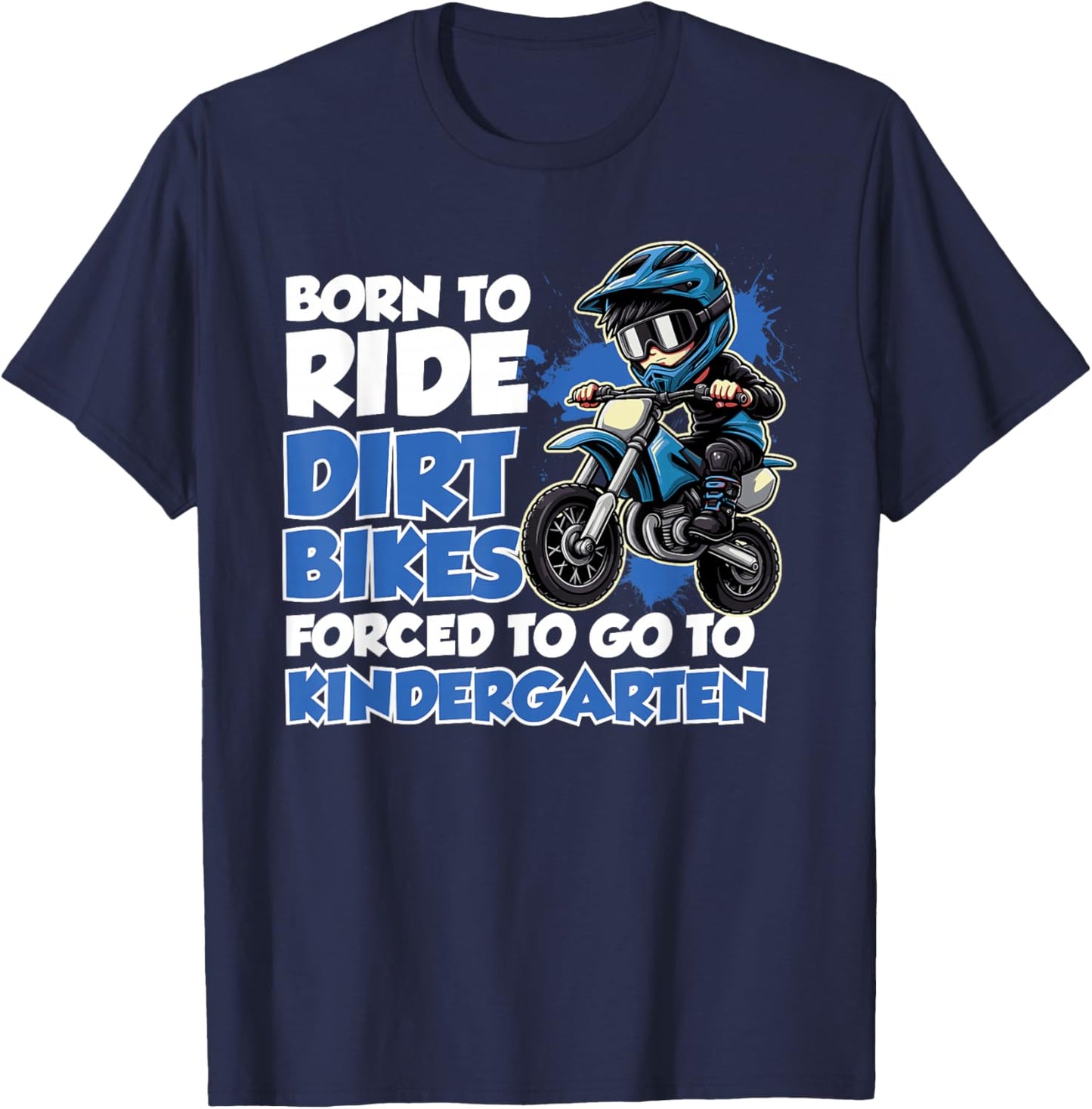 Kindergarten Back to School Dirt Bike Rider Biker Kids Boys T-Shirt - T-Shirt | Navy