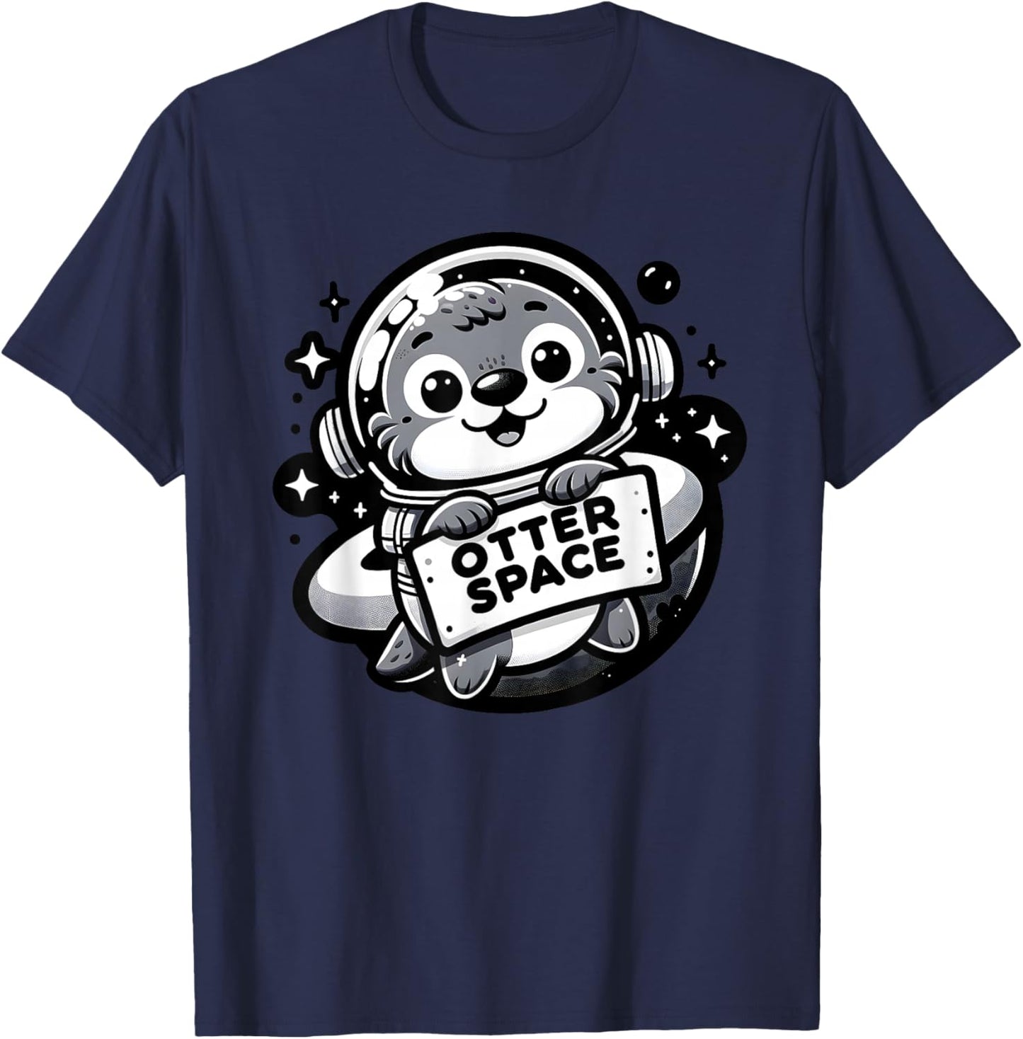 Space Otter Astronaut Design For Kids And Adults Otter T-Shirt - T-Shirt | Navy