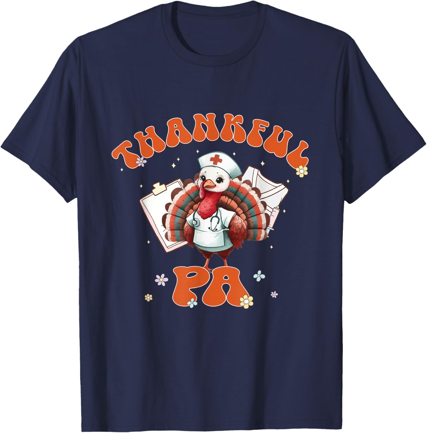 Thankful PA Physician Assistant Turkey Thanksgiving Women T-Shirt - T-Shirt | Navy