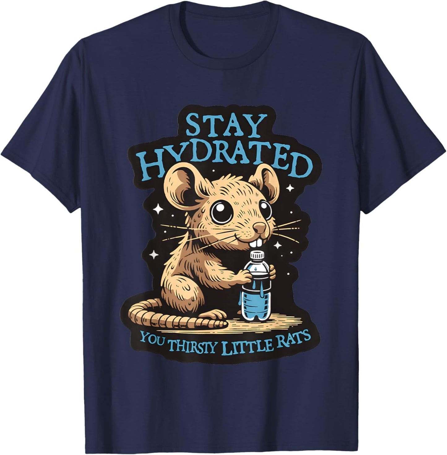 Atwwd Stay Hydrated Thirsty Rats T-Shirt - T-Shirt | Navy