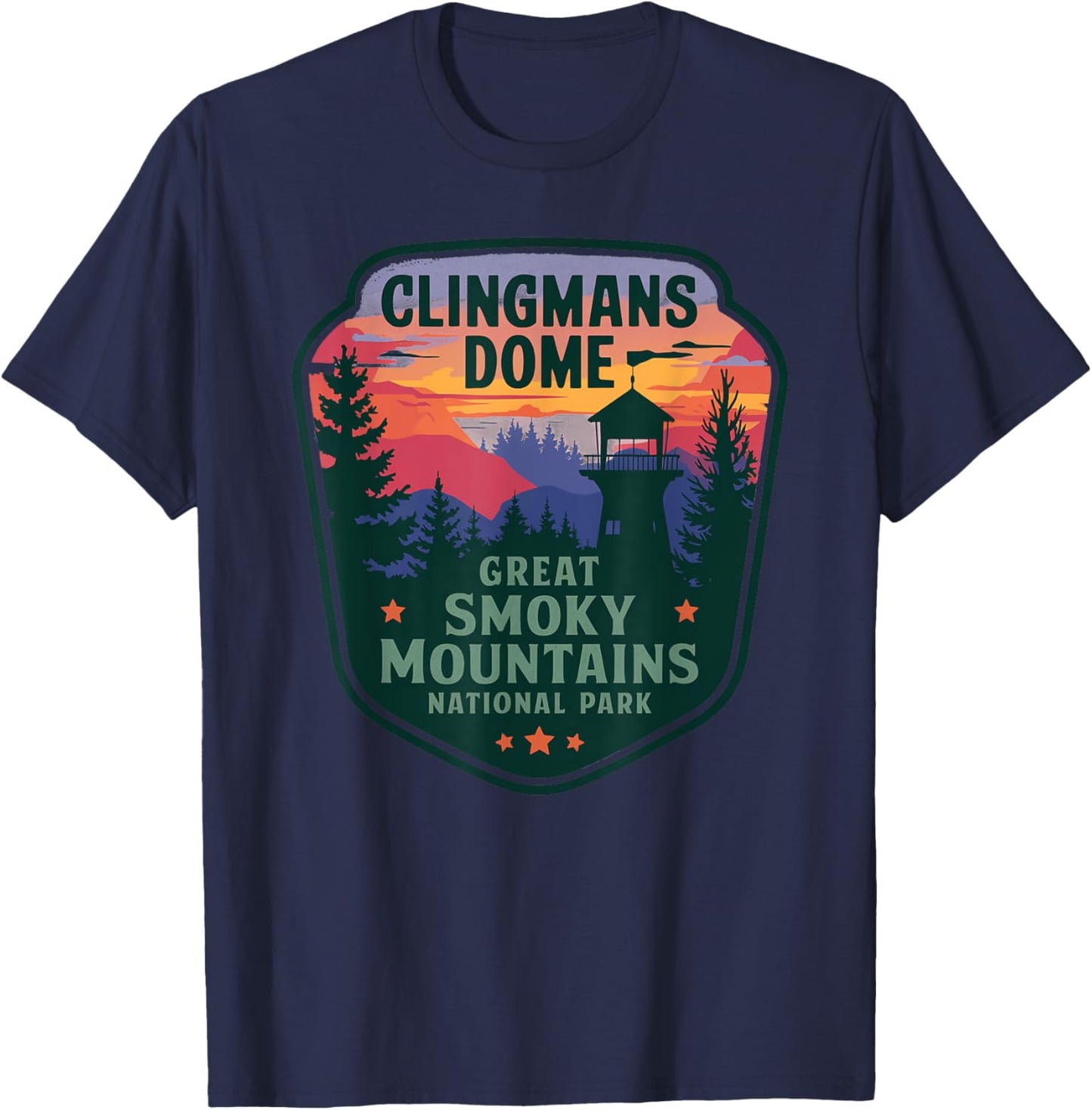 Clingmans Dome Great Smoky Mountains Bear Vintage T-Shirt - T-Shirt | Navy
