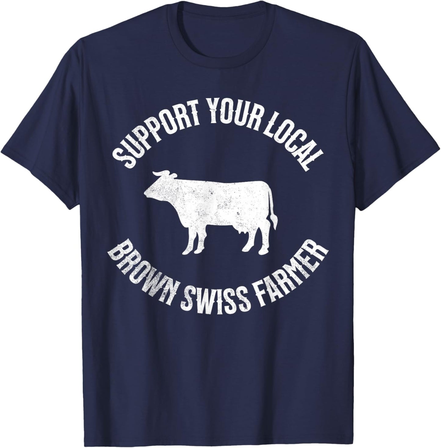 Braunvieh Cow Cattle Farmer Diary T-Shirt - T-Shirt | Navy