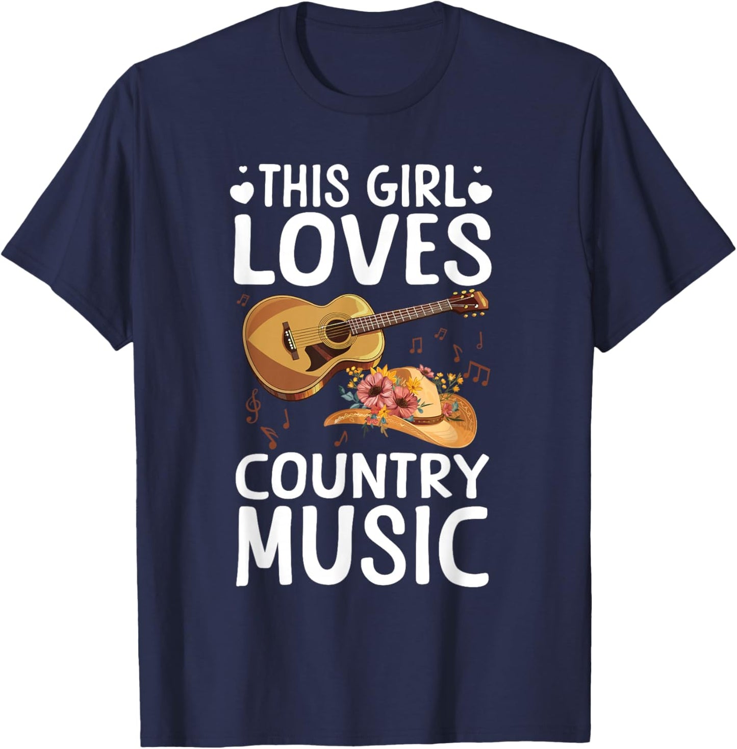 Cool Country Music Art Girls Country Music Concert T-Shirt - T-Shirt | Navy