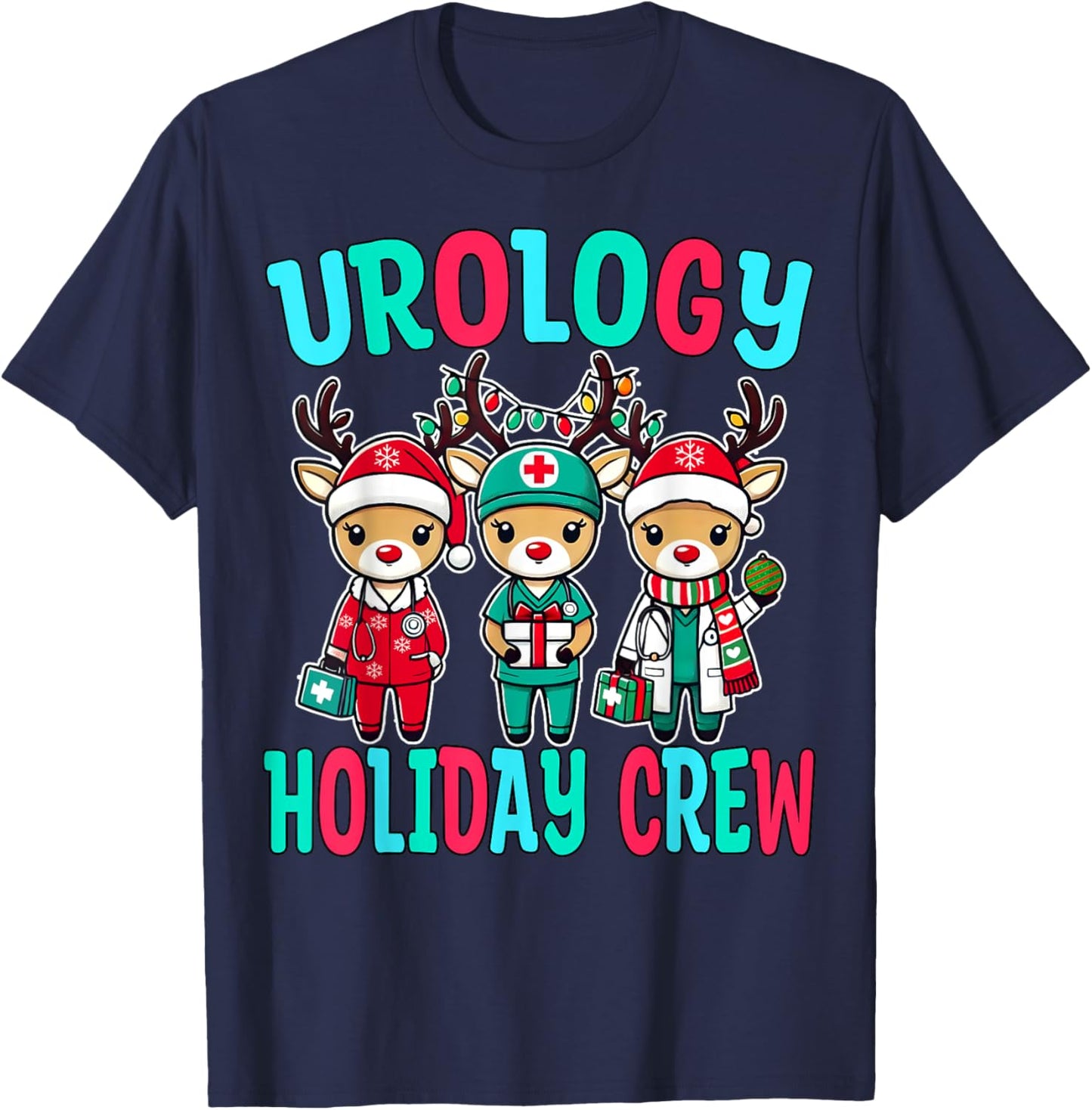 Urology Christmas Holiday Squad Reindeer Nurse Urologist T-Shirt - T-Shirt | Navy