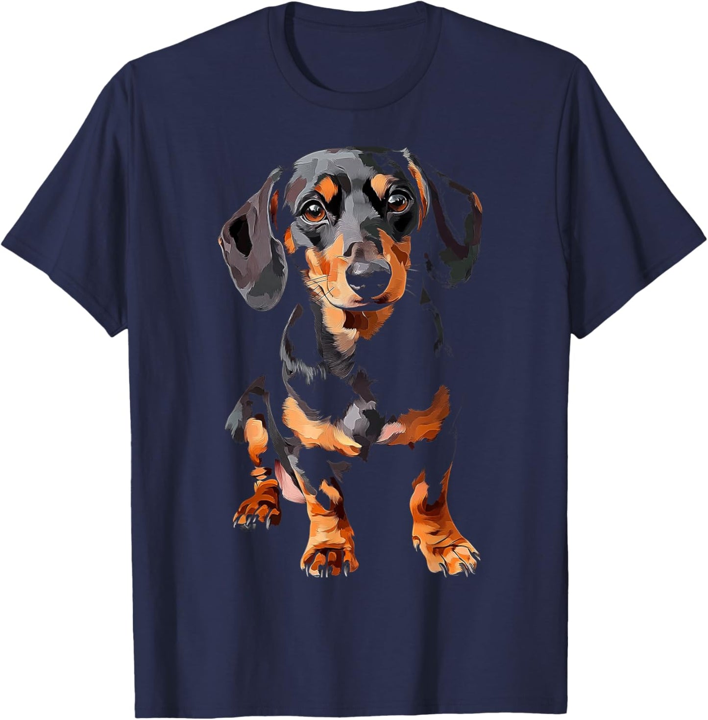 Dachshund Dog Motif Pet Art Dachshund Men Women Kids T-Shirt - T-Shirt | Navy