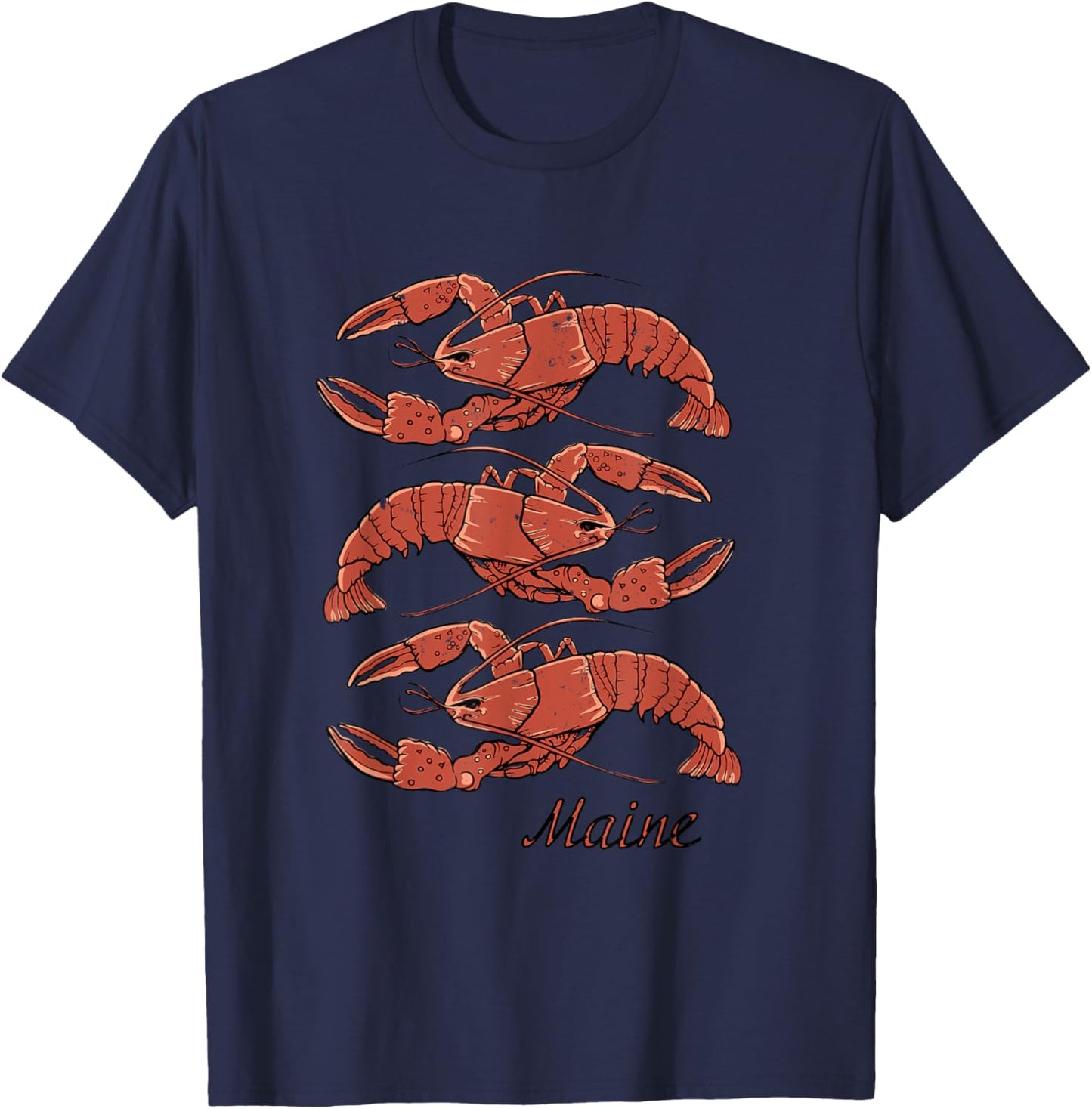 Maine Lobster Vintage Style T-Shirt - T-Shirt | Navy
