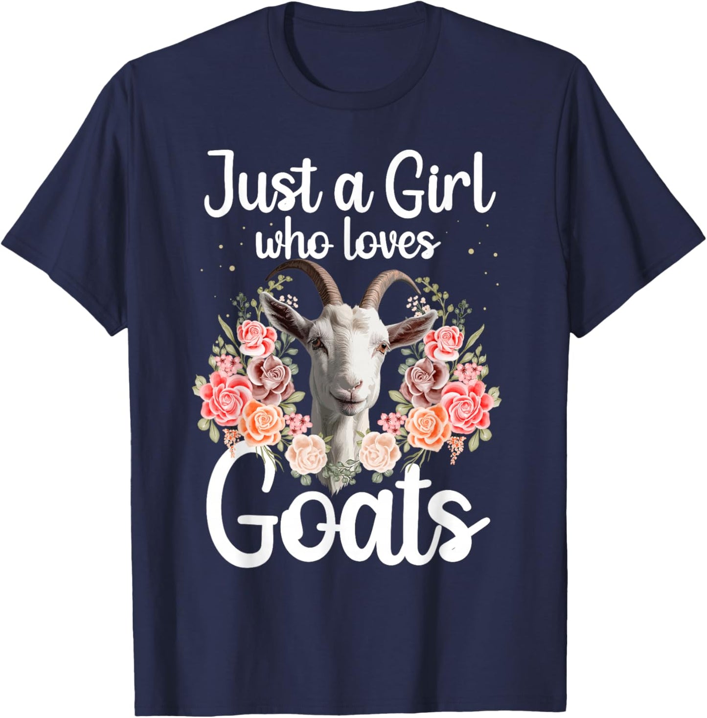 Goat Gift Goat Lover Accessories & Goat Clothes Funny Goat Design For Girls Women Youth Teen Kids Goat Lover T-Shirt - T-Shirt | Navy