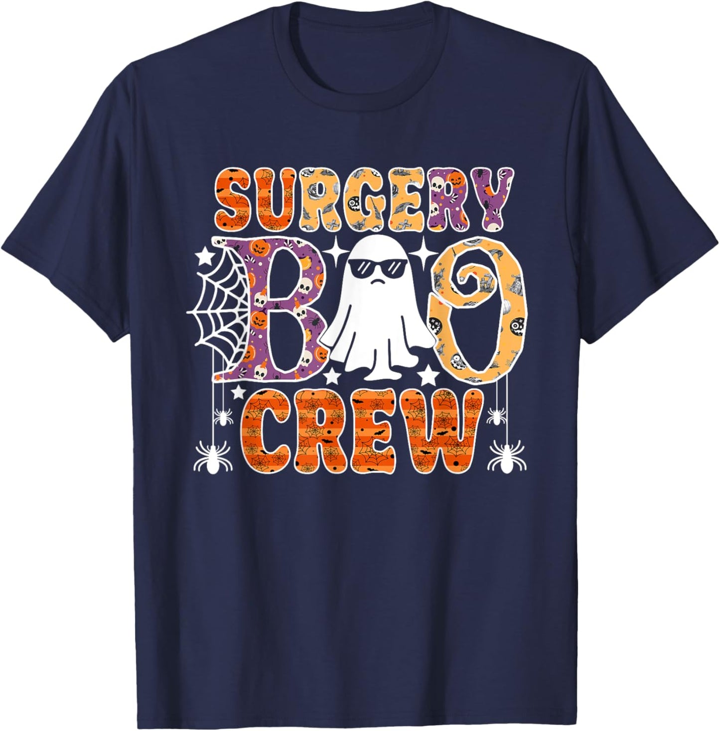 Surgery Boo Crew Surgical Tech Nurse Halloween Costume T-Shirt - T-Shirt | Navy