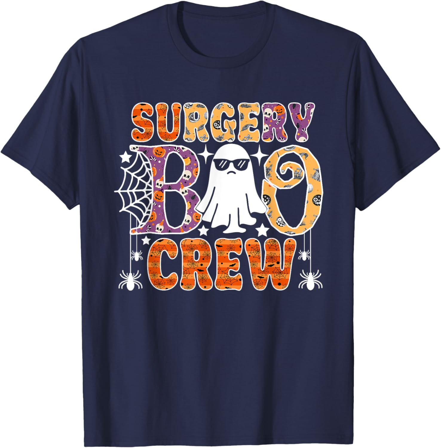 Surgery Boo Crew Surgical Tech Nurse Halloween Costume T-Shirt - T-Shirt | Navy