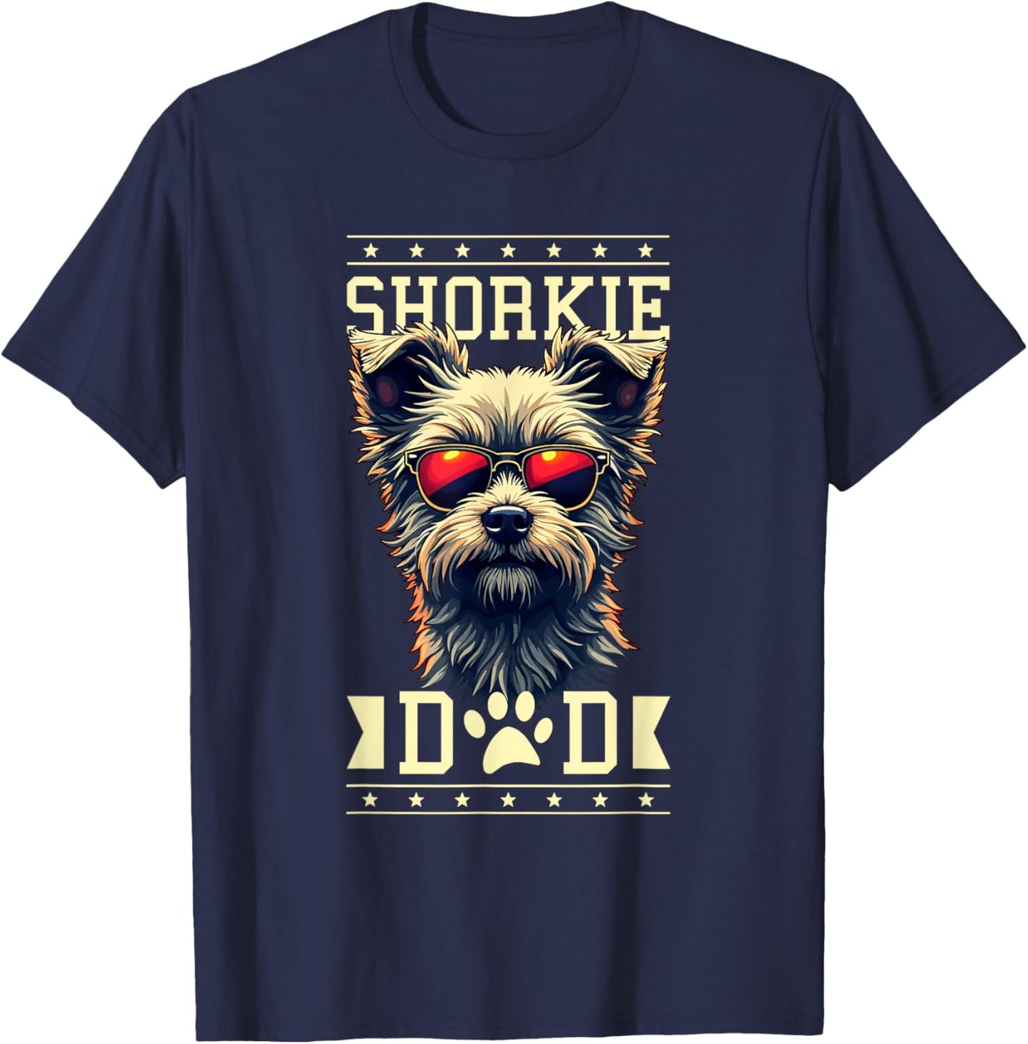 Shorkie Dad Shorkies Shih Tzu Yorkshire Terrier T-Shirt - T-Shirt | Navy