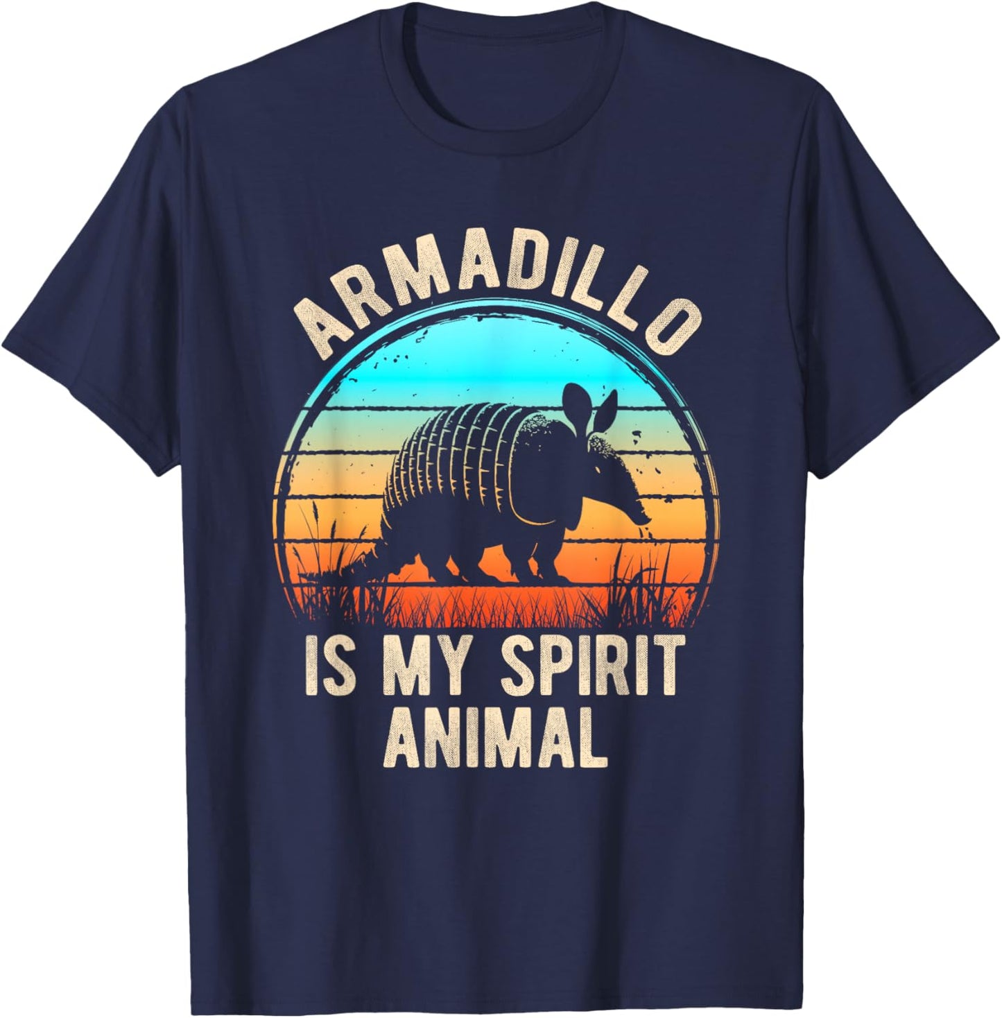 Armadillo Is My Spirit Animal Retro Nature Lovers T-Shirt - T-Shirt | Navy