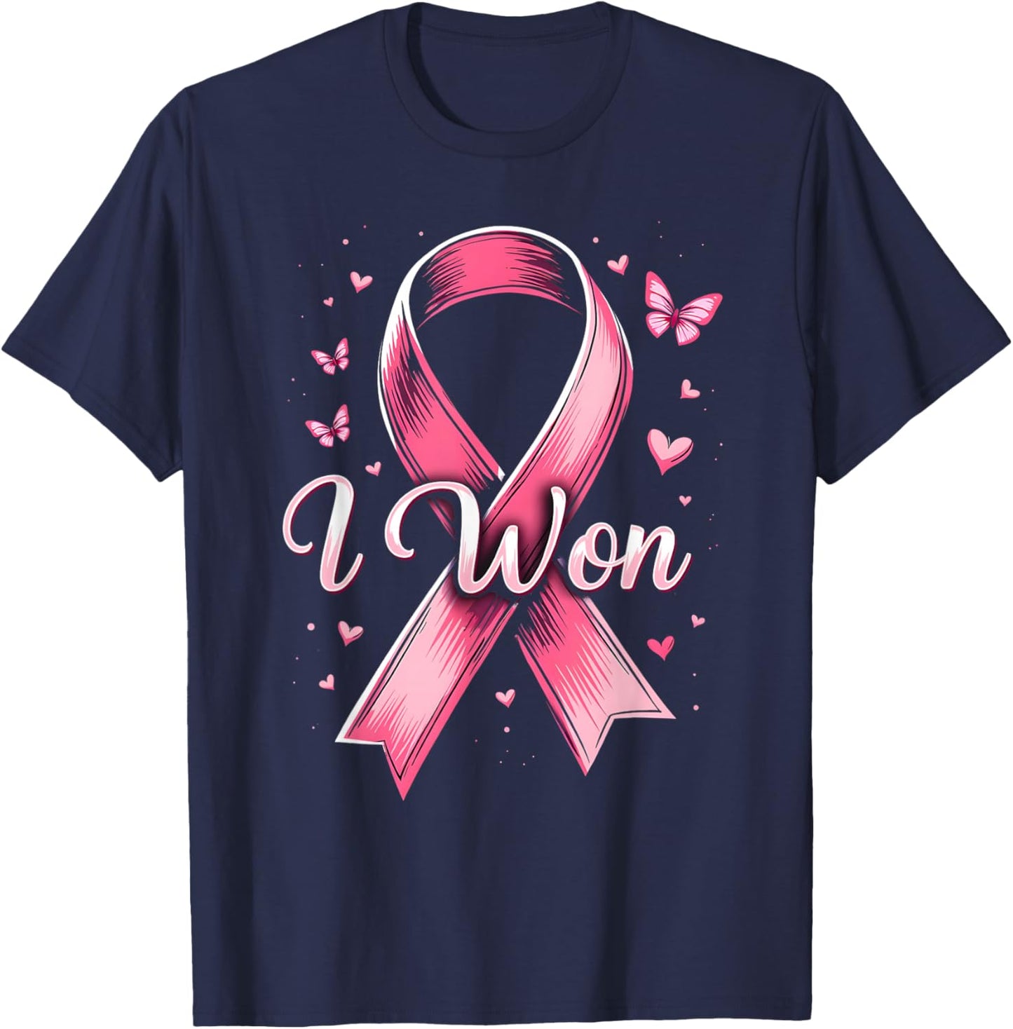 I Won Breast Cancer Awareness Breast Cancer Survivor Women T-Shirt - T-Shirt | Navy