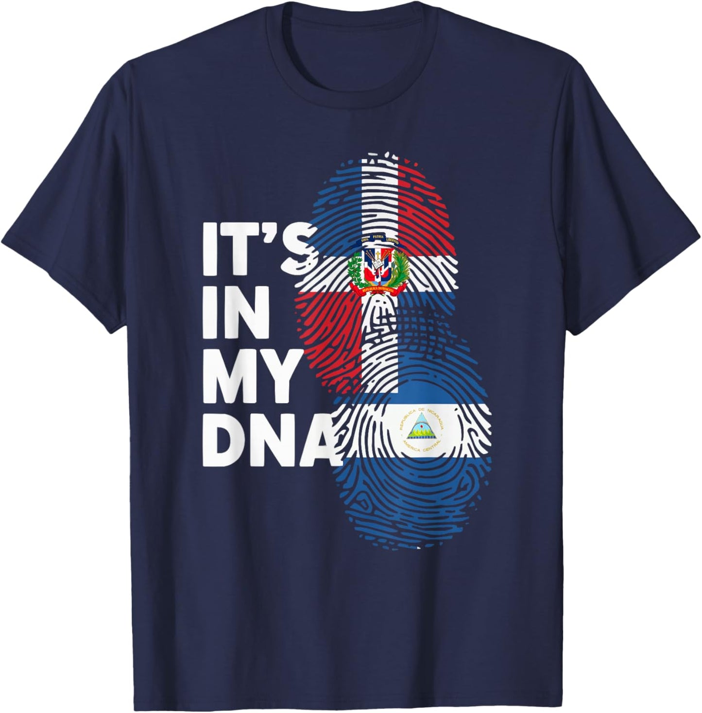 Half Dominican Half Nicaraguan Dominican Republic Nicaragua T-Shirt - T-Shirt | Navy