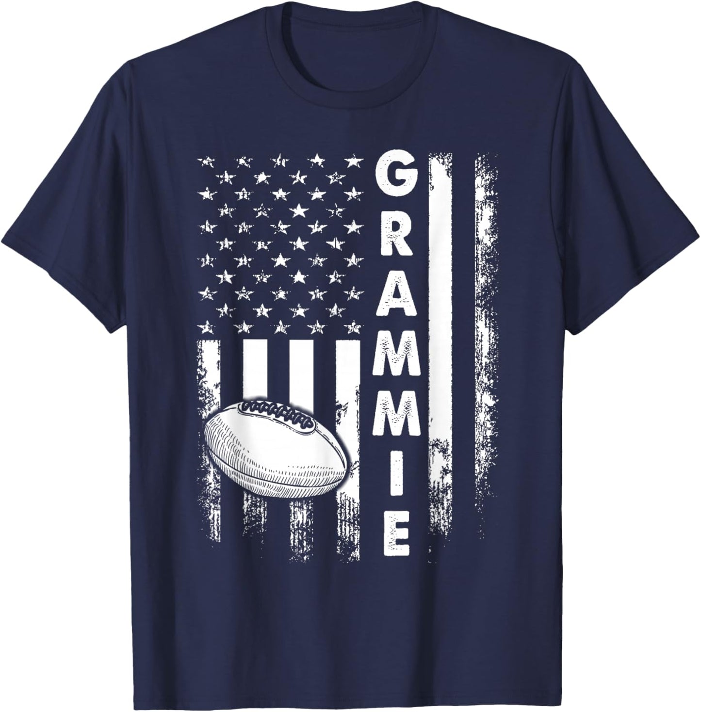 Football Grammie Sports Player America Flag Men Women Xmas T-Shirt - T-Shirt | Navy