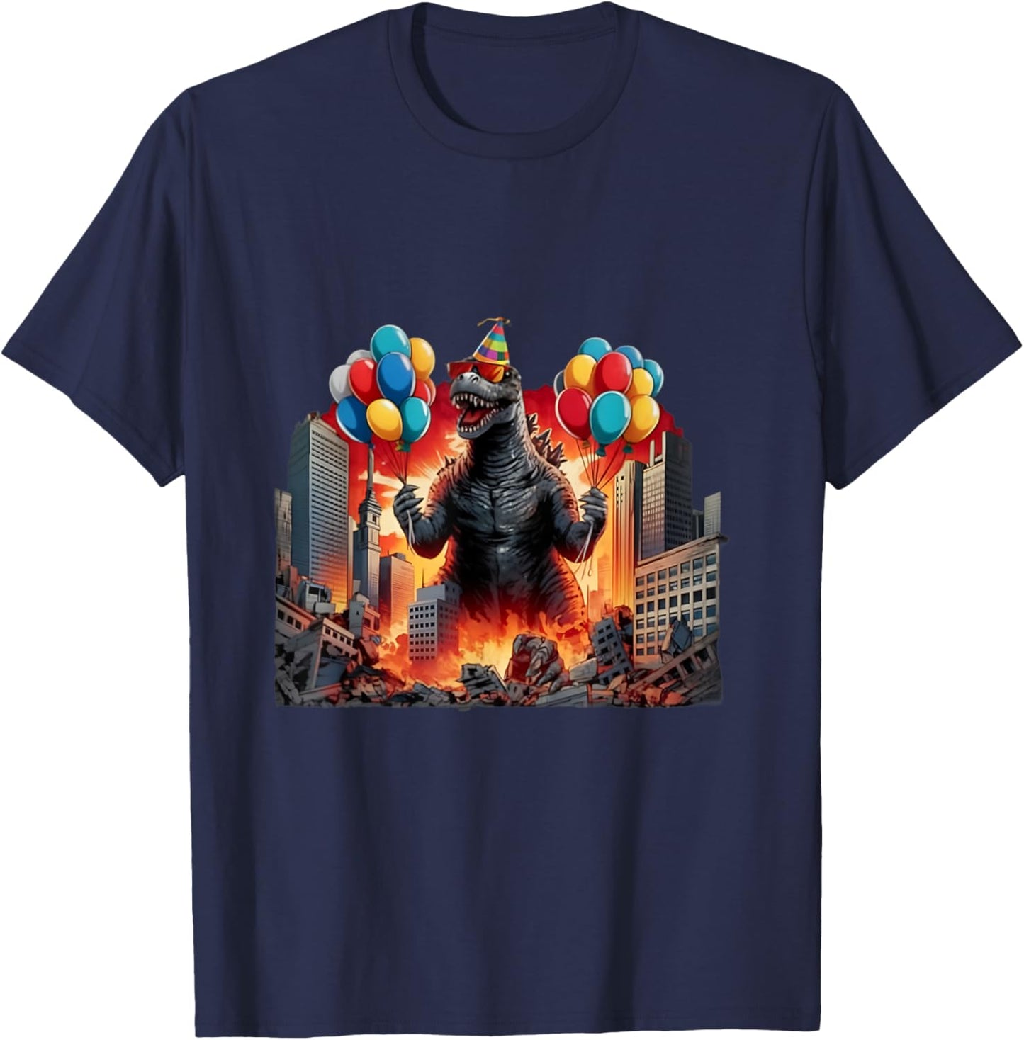 Kaiju Birthday Party Japan Monster Movie Bday Japanese T-Shirt - T-Shirt | Navy