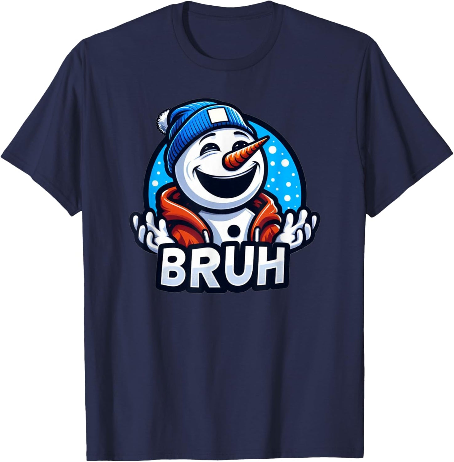 Cool Snowman Bruh Winter Gear T-Shirt - T-Shirt | Navy