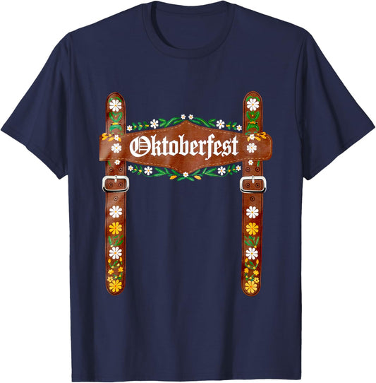 Oktoberfest Festival Lederhosen German Bavarian Costume Men T-Shirt - T-Shirt | Navy