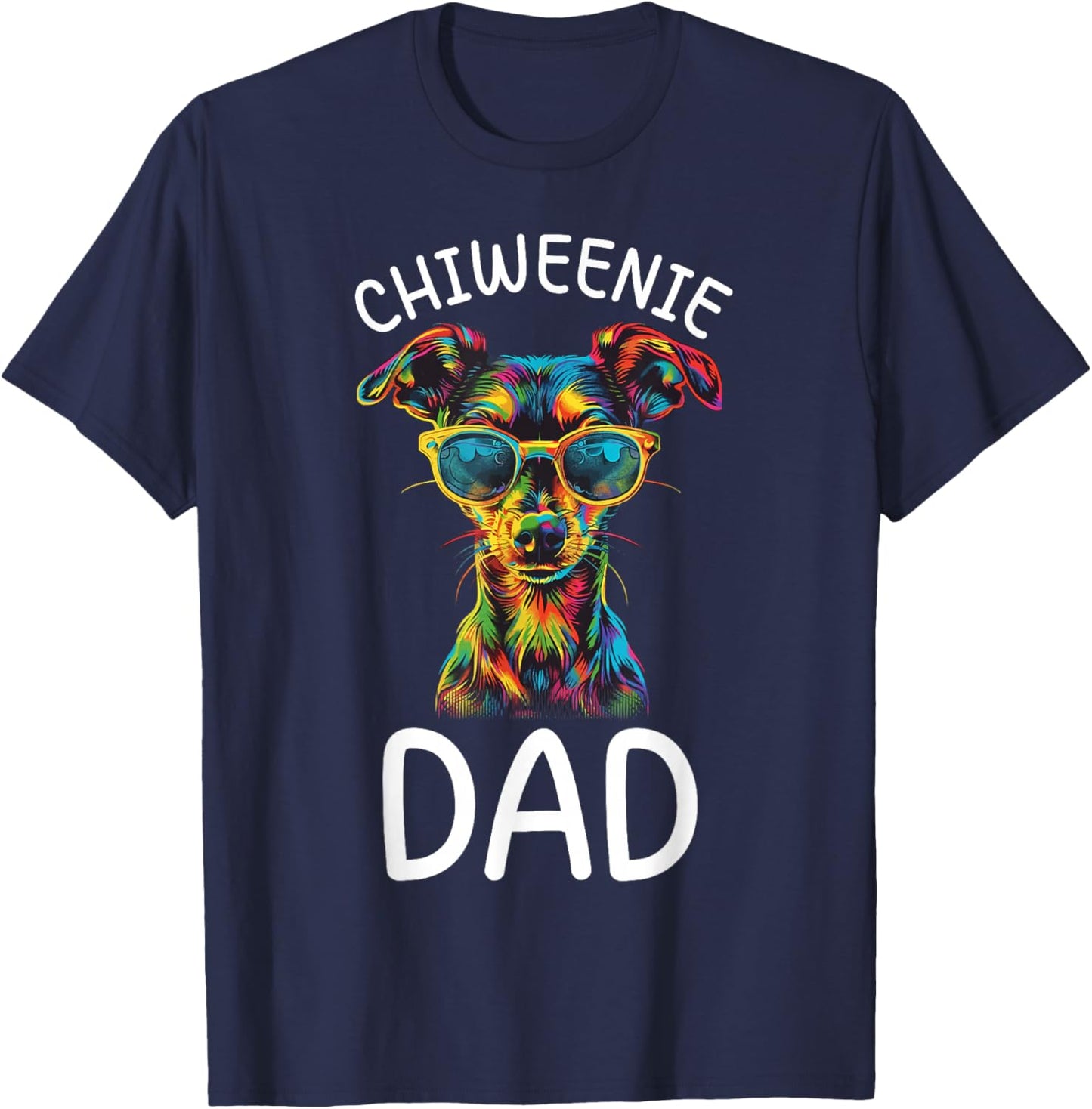 Chiweenie Lovers Design Chiweenie Dad T-Shirt - T-Shirt | Navy