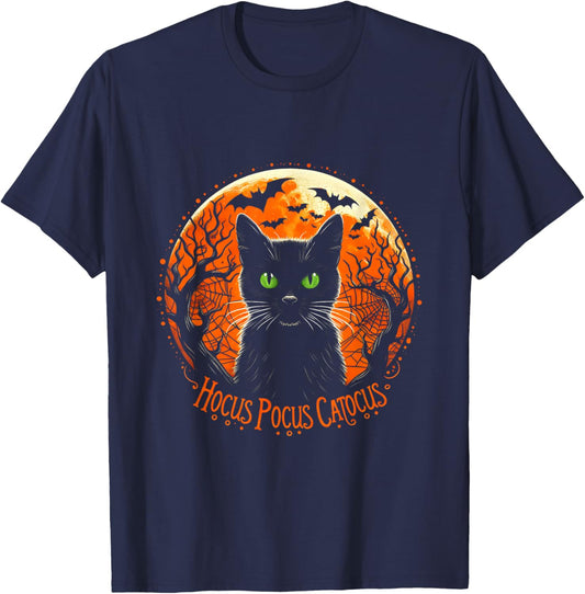 Hocus Pocus Catocus Halloween Black Cat Lover Men Women Kids T-Shirt - T-Shirt | Navy