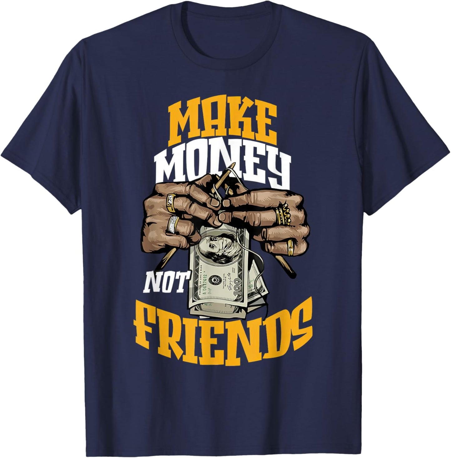 Ochre Yellow Black White Color Match T-Shirt - T-Shirt | Navy