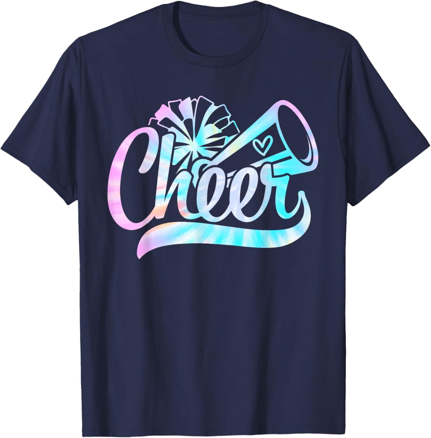 Tie Dye Cheer Cheerleading for Cheerleader Squad Girl BFF T-Shirt - T-Shirt | Navy