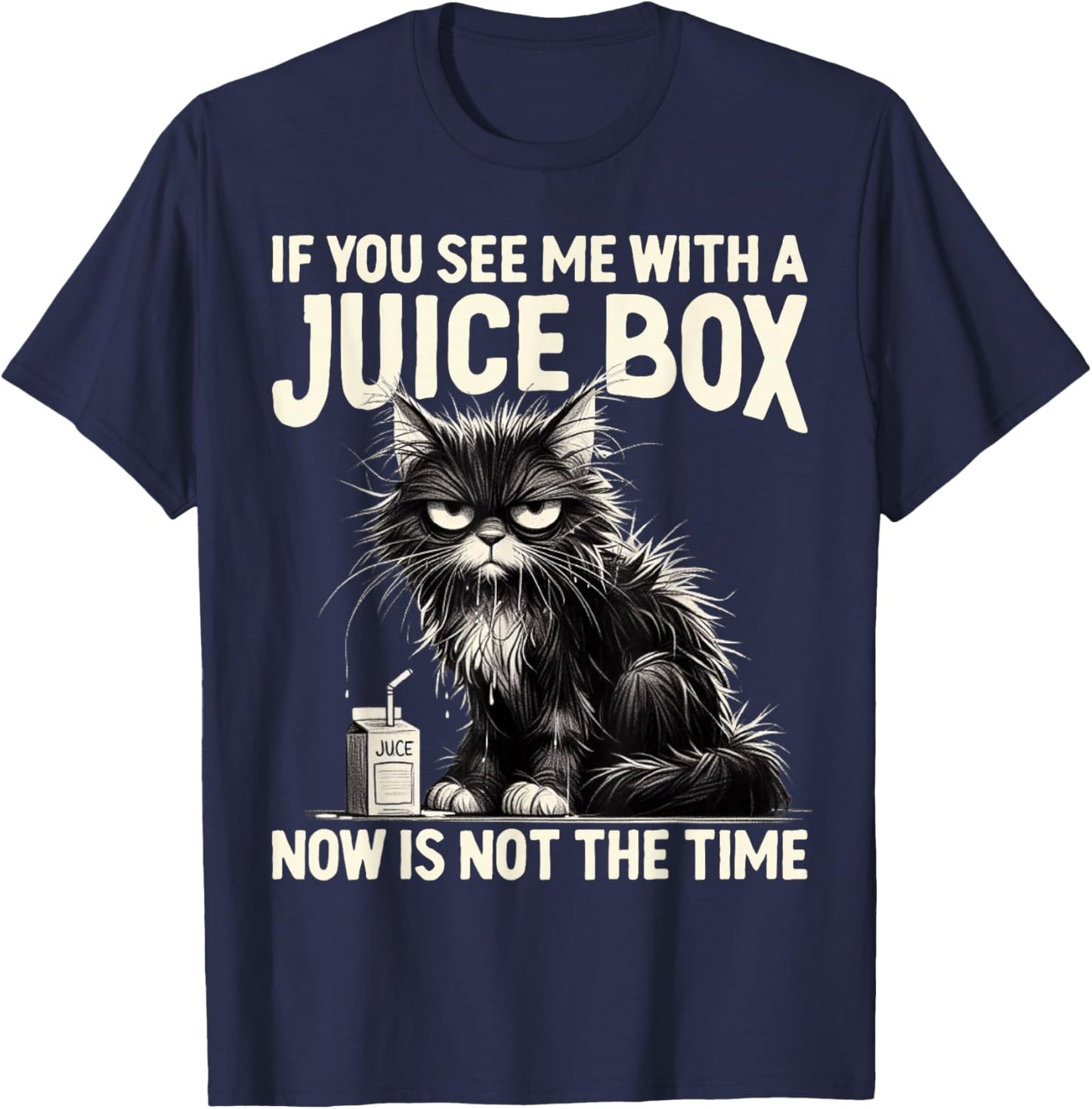 Funny T1D Cat Blood diabetes type 1 Diabetic warrior T-Shirt - T-Shirt | Navy
