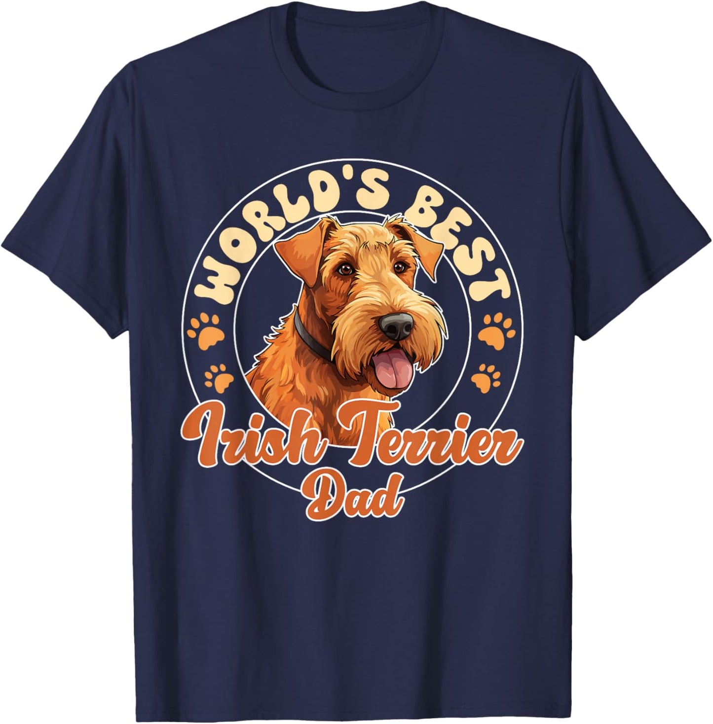 Irish Terrier Dog World's Best Irish Terrier Dad Women Kids T-Shirt - T-Shirt | Navy