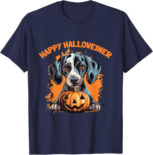 Happy Halloweiner Wiener Dog Costume Dachshund Halloween Women Kids T-Shirt - T-Shirt | Navy