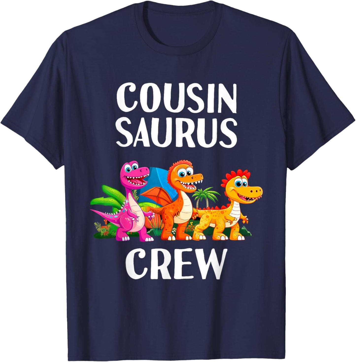 Cousin Crew Saurus Dinosaur Matching Toddlers Kids Dino T-Shirt - T-Shirt | Navy