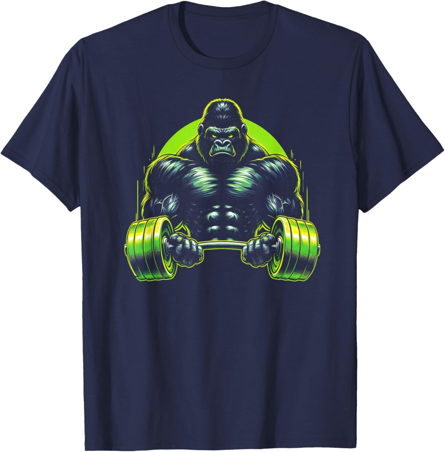 Gorilla Monkey Gym Wear Bodybuilding Workout Motivation T-Shirt - T-Shirt | Navy