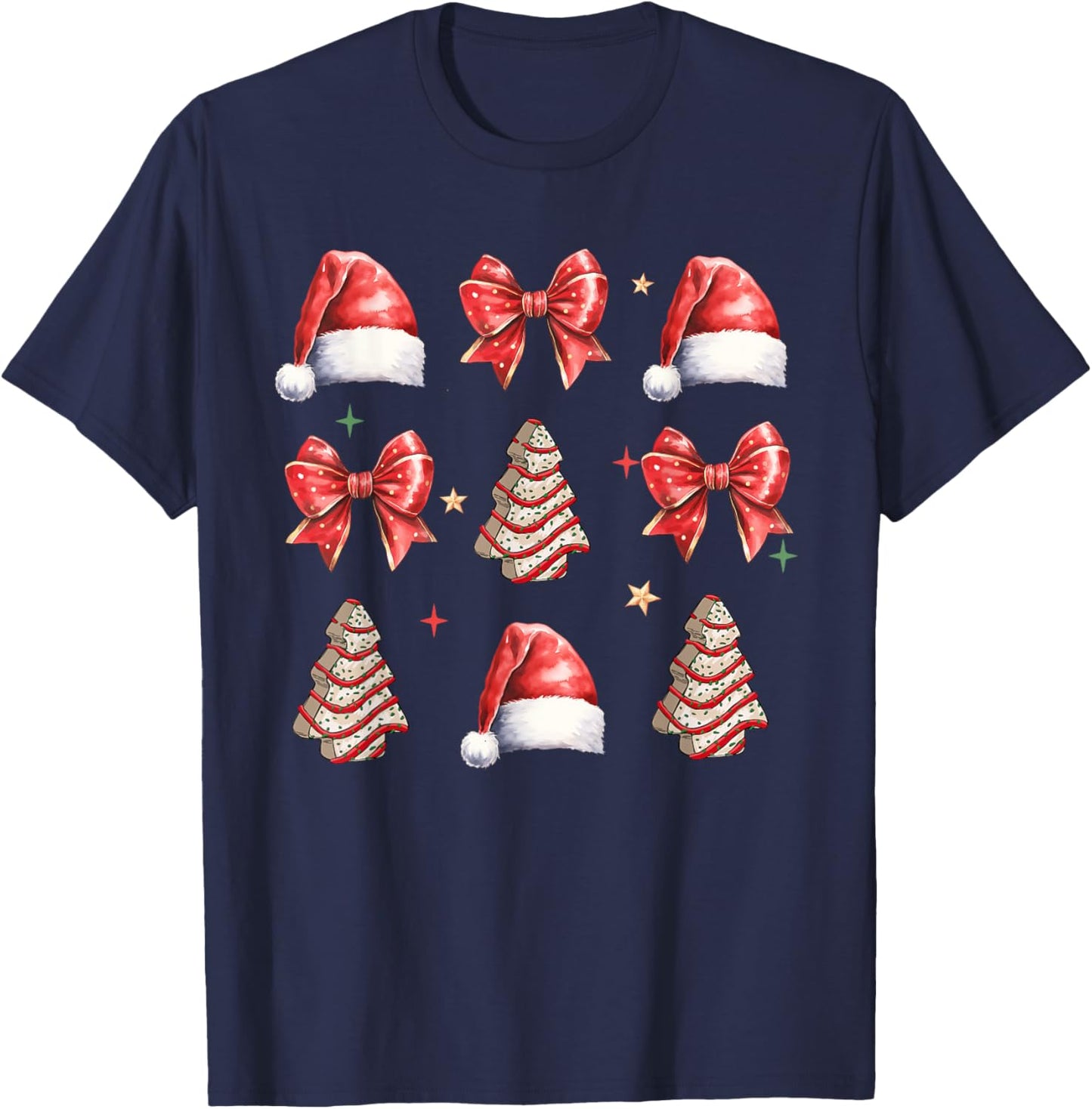 Cute Christmas Coquette Bow Xmas Pajamas Family Matching T-Shirt - T-Shirt | Navy