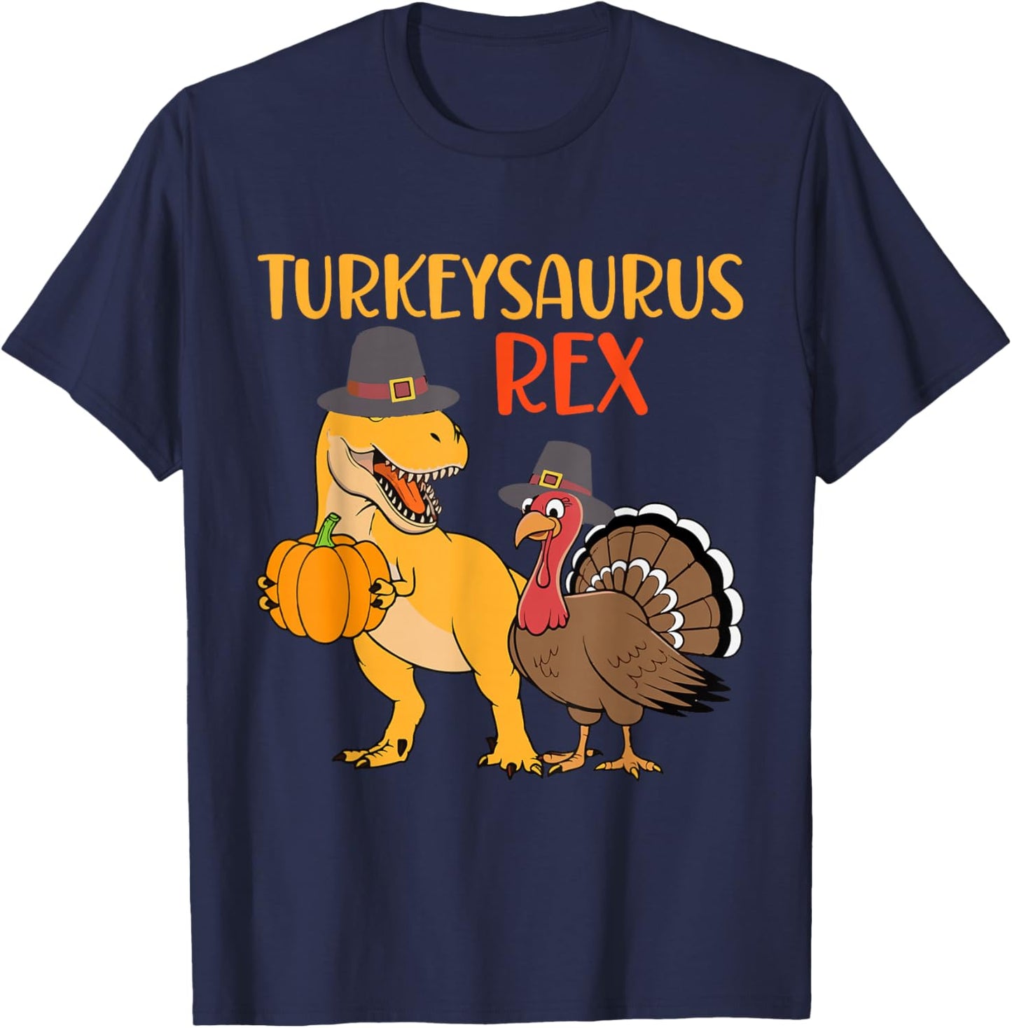 Turkeysaurus Rex Dab Gobbler Dino Toddler Boys Thanksgiving T-Shirt - T-Shirt | Navy
