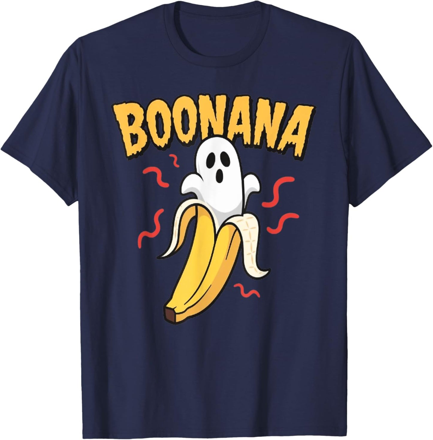 Funny Boonana Halloween Banana Ghost T-Shirt - T-Shirt | Navy