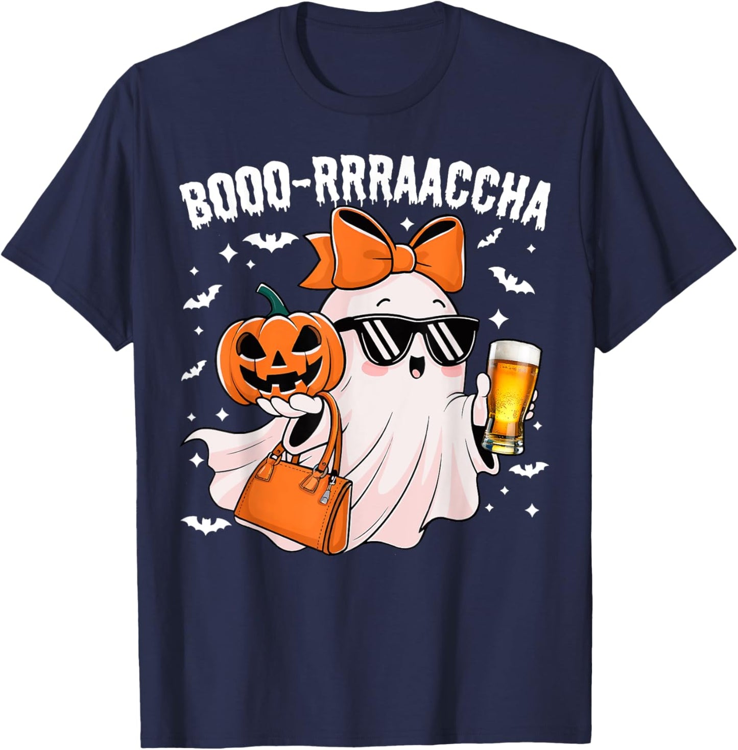 Boo-Racha Halloween Cute Ghost Boo Borracha Funny Men Women T-Shirt - T-Shirt | Navy