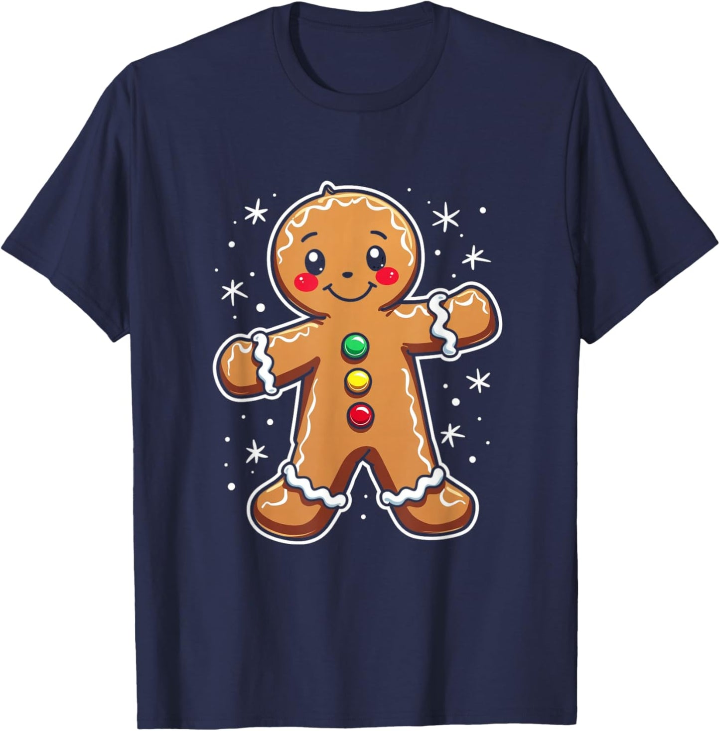 Gingerbread Man Holiday T-Shirt - T-Shirt | Navy