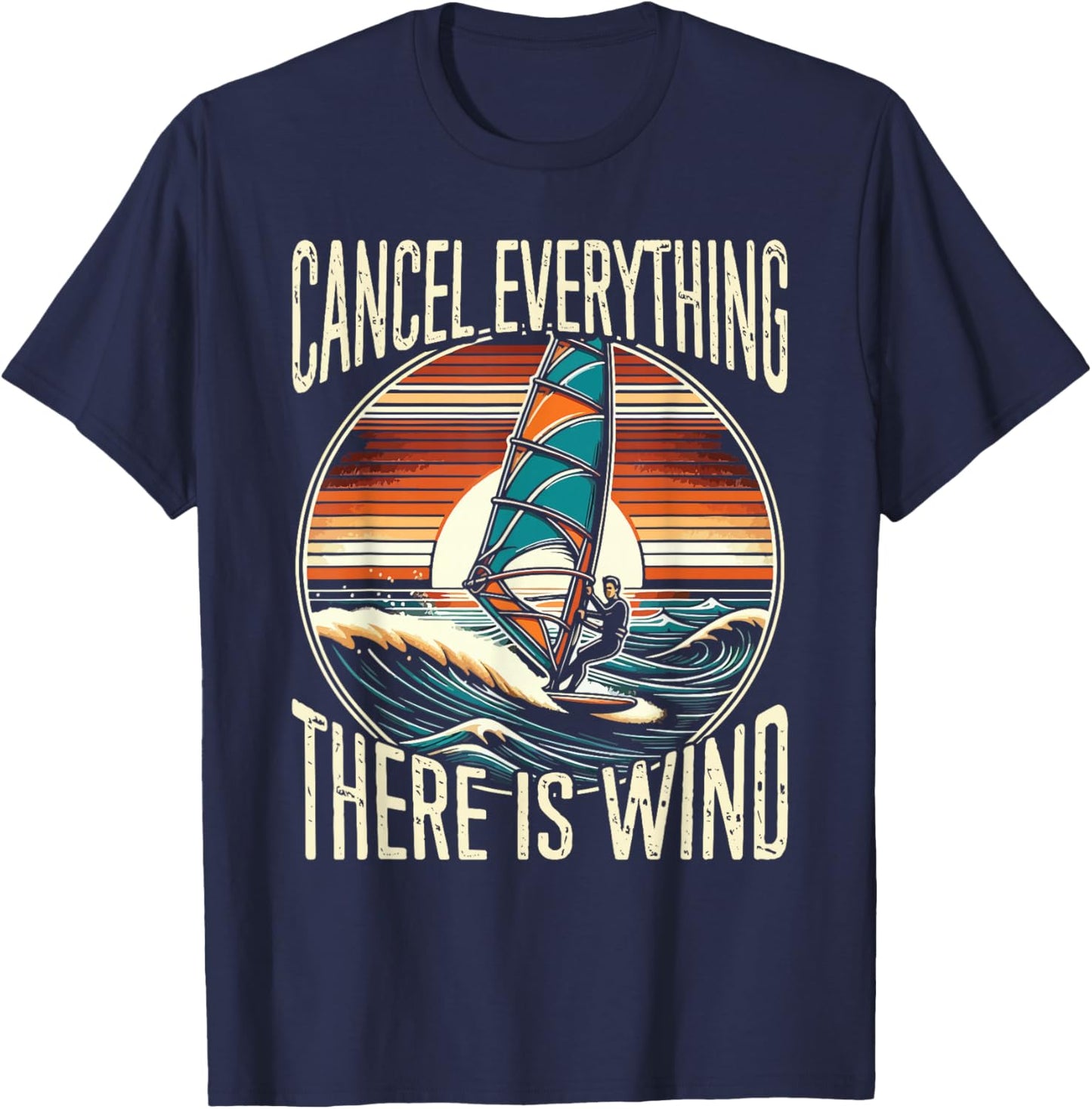 Windsurfer, Windsurfing, Funny T-Shirt - T-Shirt | Navy