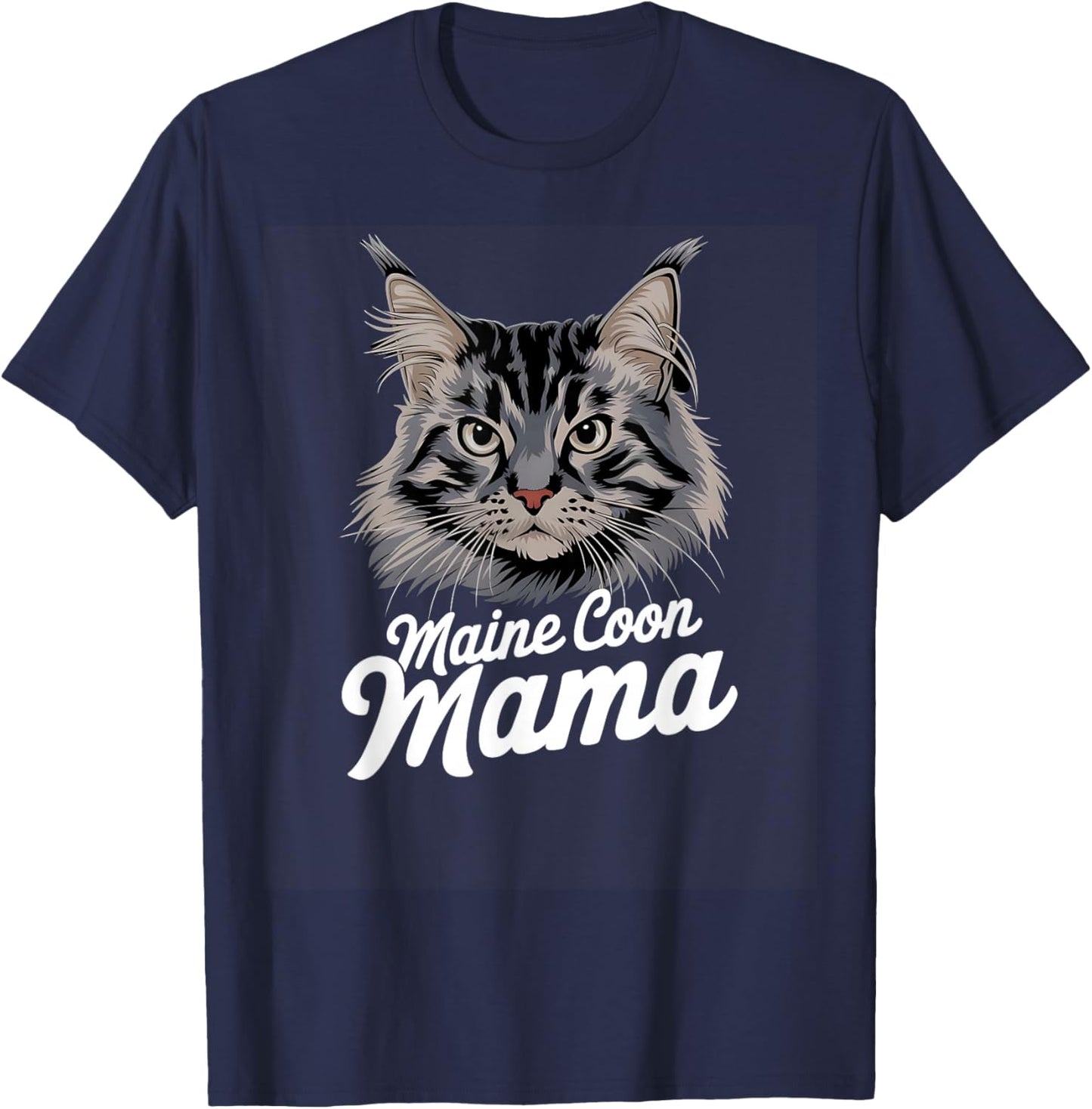 Maine Coon Mama Cat T-Shirt - T-Shirt | Navy