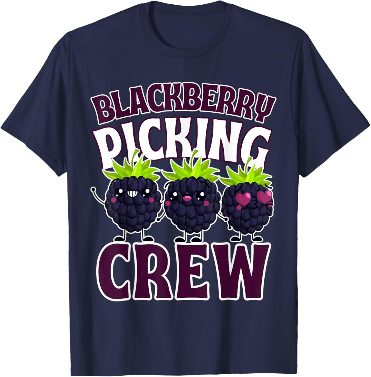Funny Blackberry Fruit Farm Harvesting Picking Crew Squad T-Shirt - T-Shirt | Navy